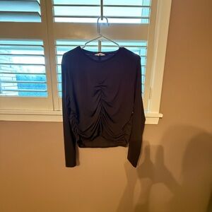 Elegant Brown Ruched Women's Top